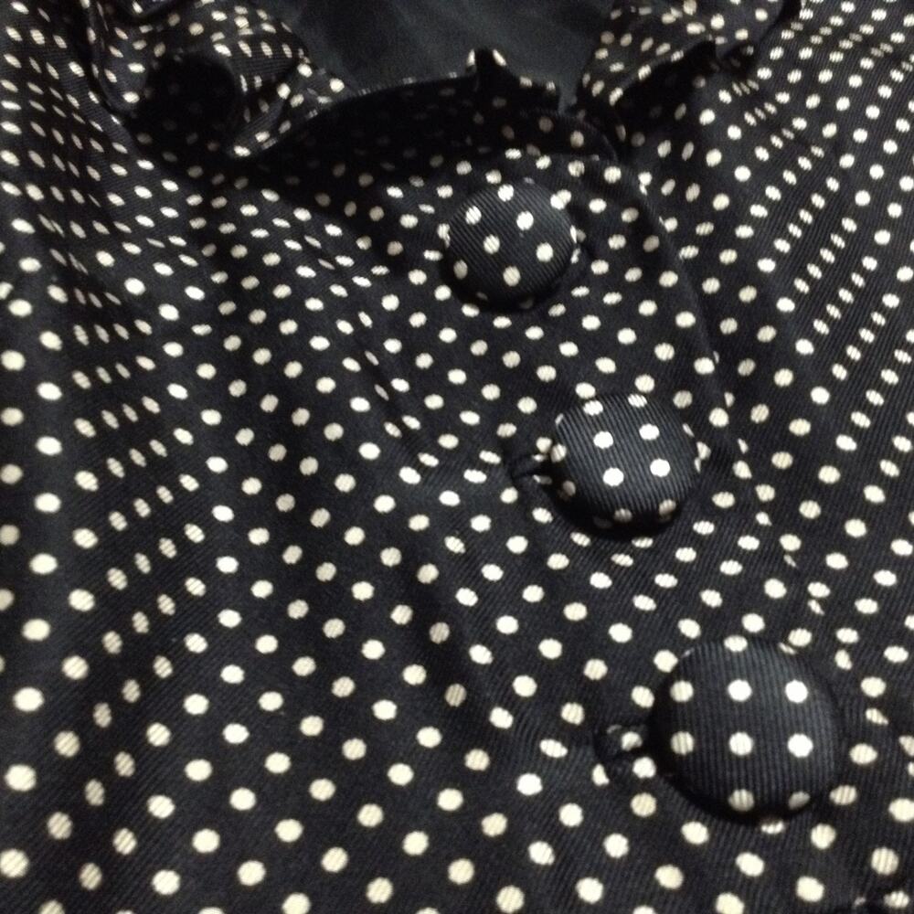 J. Crew Polka Dot Dress Silk Brown White 0 Ruffle Collar Career Mod Whimsigoth - Picture 9 of 13